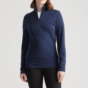 Quince small grey 100% Merino Wool All-Season Quarter Zip Base Layer